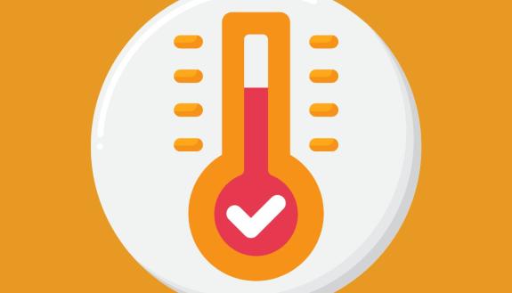 Warm thermometer illustration