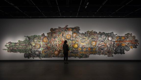 A 15-foot mural was the centerpiece of Canadian artist Chantal Harvey’s award-wining exhibit “Lichen.” (Léo Harvey-Côté)