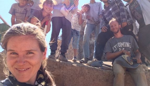 Duke's Kathryn Morgan and members of an excavation team in Turkey in 2018.