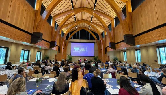 More than 500 people participated the Duke Women’s Weekend. Pictured is a session in the Karsh Alumni and Visitors Center.