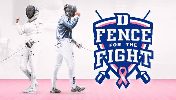 picture of fencers in graphic for FFence for the Fight
