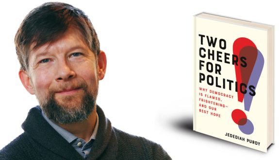 Jed Purdy and his book cover, Two Cheers for Politics