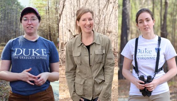 Duke researchers Maggie Swift, Lane Scher, and Nicki Cagle