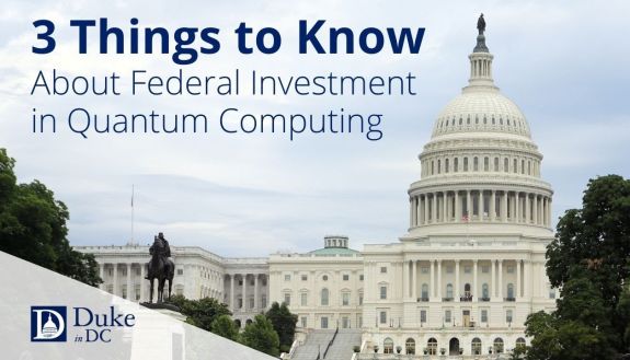 Federal investment in quantum computing thumbnail with a photo of the US Capitol