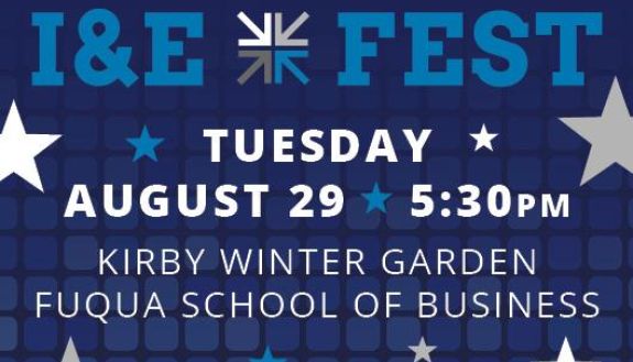 I & E Fest, Tues., Aug. 29, 5:30 pm, Kirby Winter Garden, Fuqua