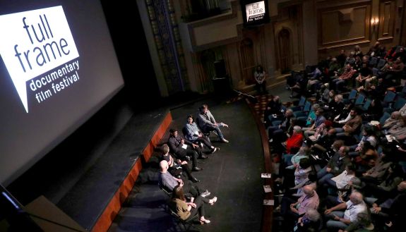 panel discussion before a large audience at Full Frame Documentary Film Festival