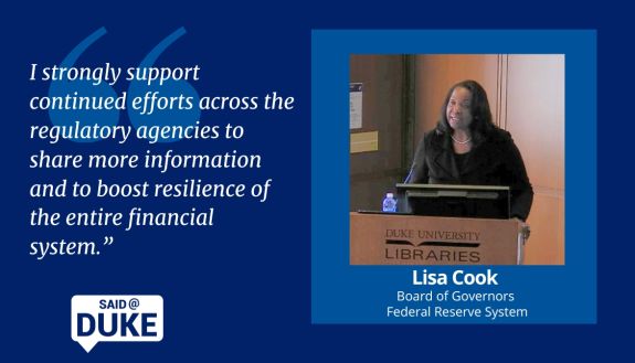 Said@Duke: Lisa Cook, Federal Reserve board member