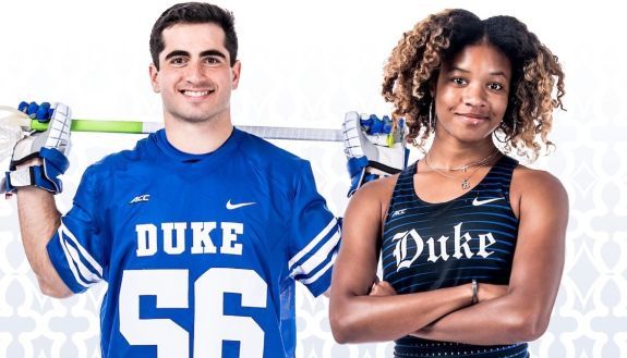 Duke seniors Jake Naso, men’s lacrosse, and Brianna Smith, women’s cross country/track & field.