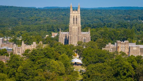 Aerial shot of Duke taken on the first day of classes in 2024