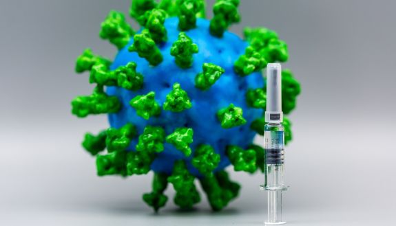 virus and a syringe