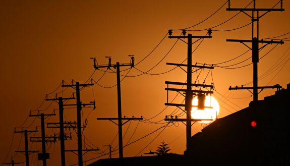 Photo of electric lines in sweltering heat