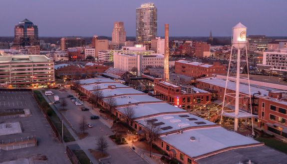 The Durham skyline: A celebration of local heroes during Saturday's Durham Day football game comes out of the many partnerships between the city and university.