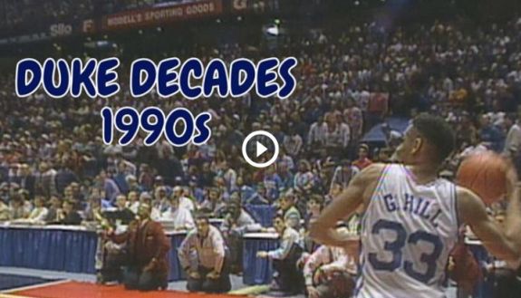 Duke Decades 1990s video still of basketball game