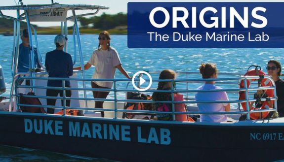 Origins: The Duke Marine Lab. Students on marine lab boat