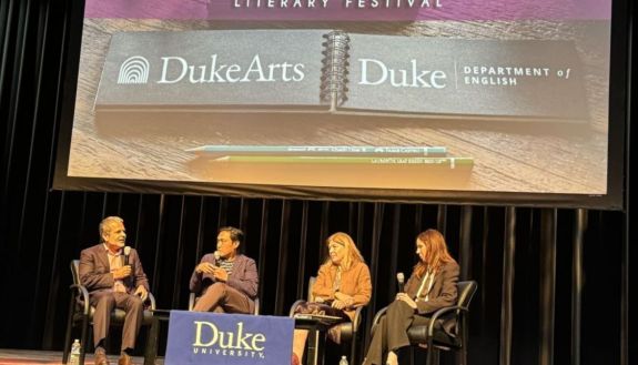 As part of the Blackburn festival, Professor Akhil Sharma led a panel discussion with authors Rachel Kushner Claire Messud and Paul Yoon