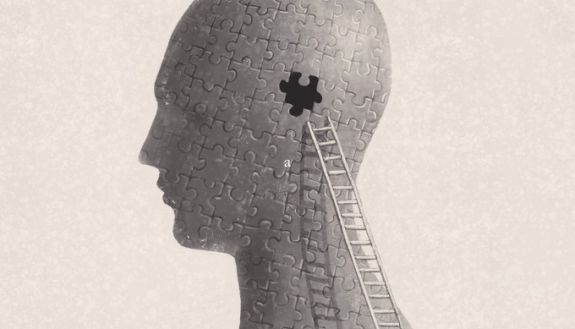 Graphic of head with missing puzzle piece