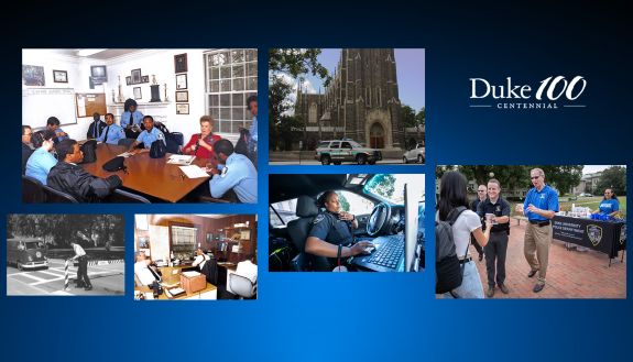 A collage of Duke Police photos through the last 50 years.