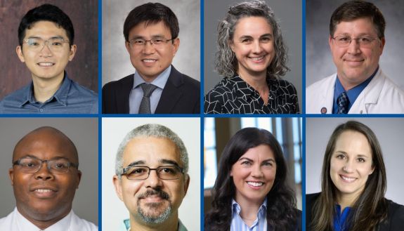 Among the OVPRI award winners: Clockwise from top left, Tingjun Chen; Ming Chen; Anita Disney; Bradley Kolls; Sarah Komisarow; Alison Korn; Paul Magwene; and Opeyemi Olabisi.