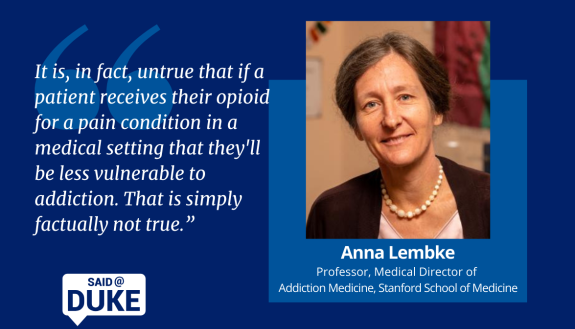 A quote from Stanford University professor Anna Lembke about myths thats ay certain drugs are not addicting