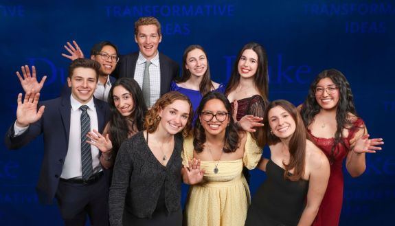 Students at the March 6 reception following the opening of the symposium. One of the purposes of the event was to allow students to have intellectual discussion in a relaxed, playful environment.