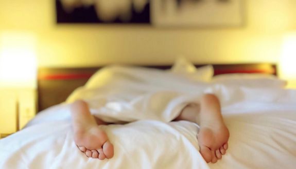 two feet in bed