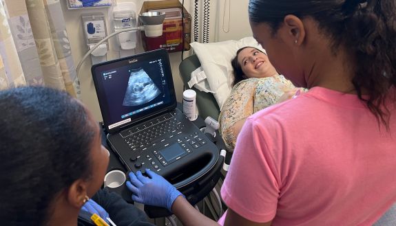  woman has an ultrasound.