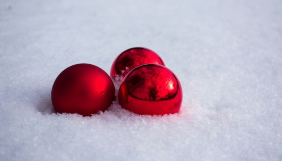 Ornaments in snow