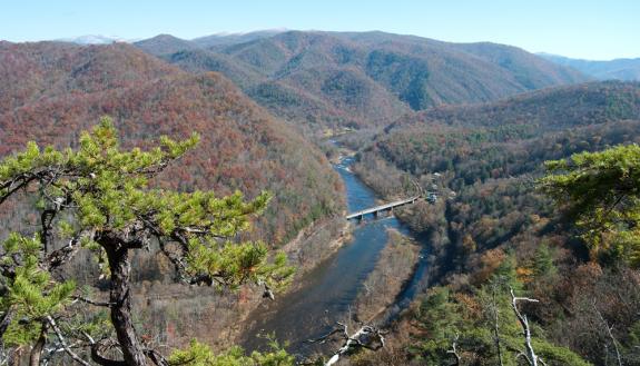 Nolichucky River Valley east of Erwin, Tennessee