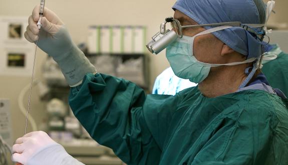 Dr. Alan Friedman performs a glioblastoma biopsy at Duke University Hospital.