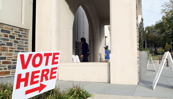 The early voting site at Karsh Alumni Center.