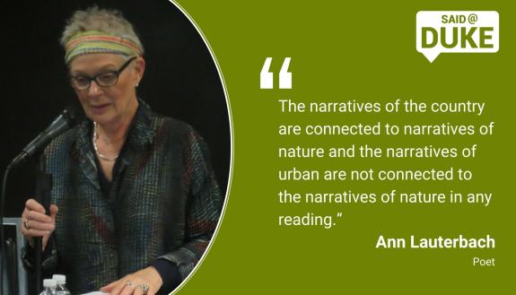 Ann Lauterbach: The narratives of Nature