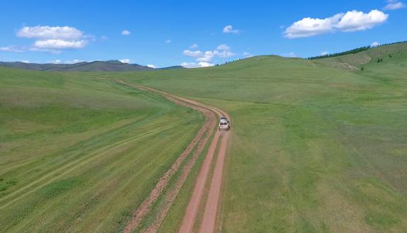 Dirt paths make up the vast majority of roads in the vast Mongolian steppe. Photos by Jim Rogalski