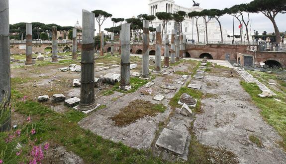 The ruins of the famed Basilica Ulpia, one of the most recognizable symbols of the Roman Empire.
