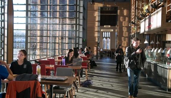 The Brodhead Center, shown here prior to the pandemic, is a hub of campus dining. Photo courtesy of University Communications.
