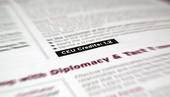 CEU Credit listing on L&OD catalog page.