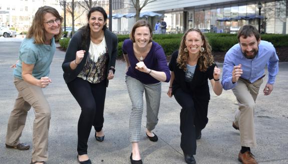(Left to right) Heidi Staub, Janna Howard, Stephanie Bryant, Katelyn Bryant-Comstock and Andrew MacIntyre.