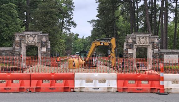 Construction on campus.