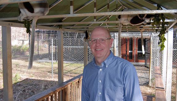 Duke Lemur Center Executive Director Greg Dye had a long career working with animals before joining the Duke staff 11 years ago. Photo by Stephen Schramm.