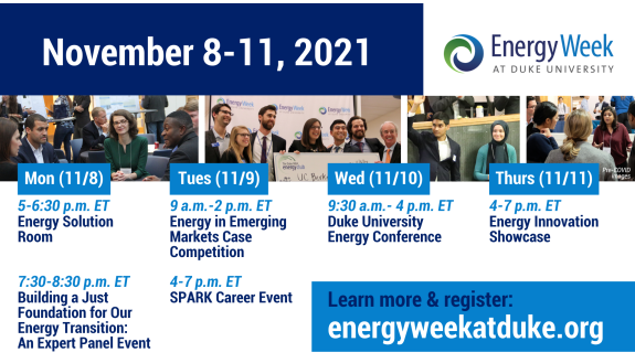 calendar for Energy Week at Duke