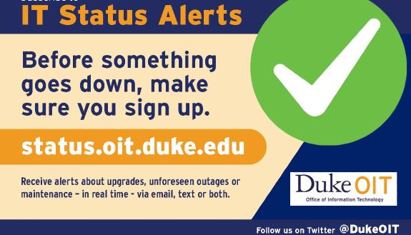 IT Status Alert flyer with link