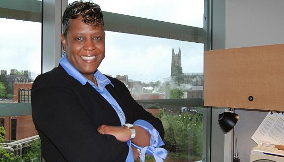 Tiwonda Johnson-Blount, administrative coordinator for Duke’s Medical Scientist Training Program, has earned a reputation as an adept workplace problem solver.