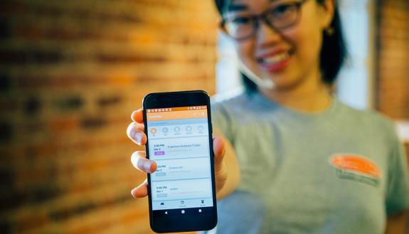 Judy Zhu believes the Walla app could help change the campus social climate. Photo by Pilar Timpane/Duke Innovation & Entrepreneurship