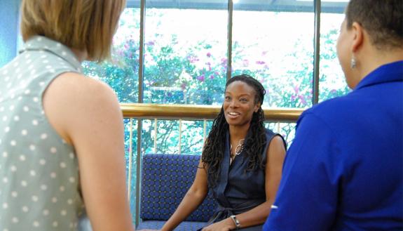 La Tondra Murray, center, gained valuable insights through a 360-degree evaluation. Photo by Stephen Schramm.