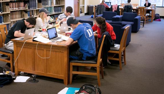 Students fill Perkins Library during the period before final exams. Photo courtesy of Duke Libraries.