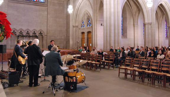 Members of the Duke community gathered to listen to festive music and enjoy lunch together at Tuesday’s Duke Employee Holiday Concert.