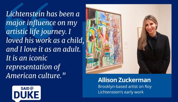 Said@Duke: Allison Zuckerman on Roy Lichtenstein’s work