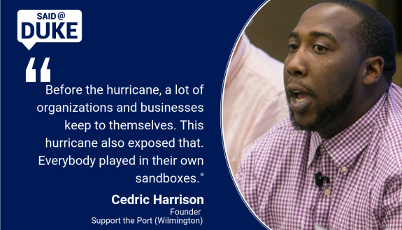 Said@Duke: Cedric Harrison on the Unifying Effect of Storms