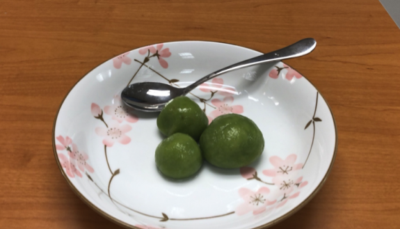 salty green rice balls