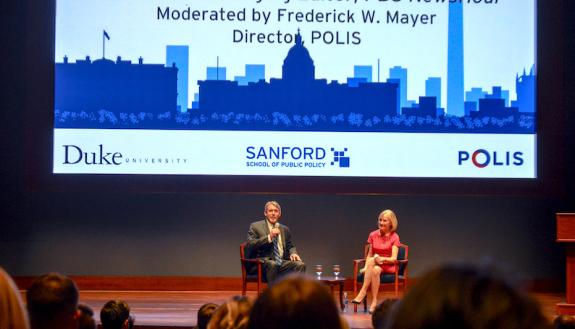 Fritz Mayer and Judy Woodruff at the Sanford on the Hill event