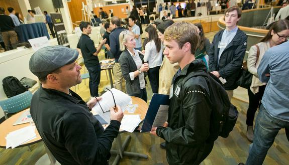 The StartupConnect Networking Fair brings students and startup employers together for networking and education. Photo by Megan Mendenhall/Duke Photography